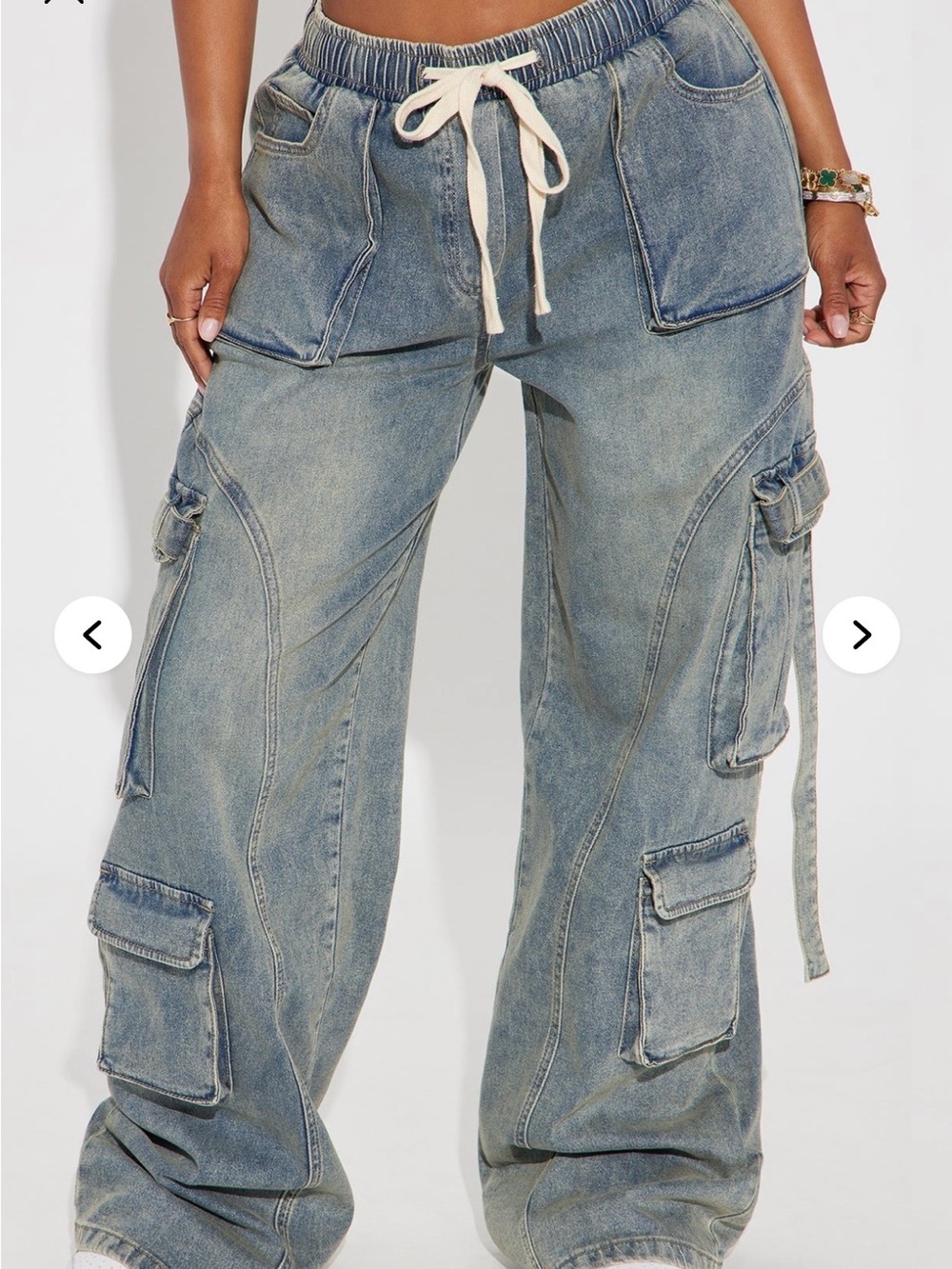 Fashion Nova Met My Match Baggy Cargo Jeans